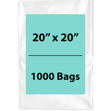 20X20 inches Clear Flat Poly Bags 1.5Mil Open Top (LDPE)
